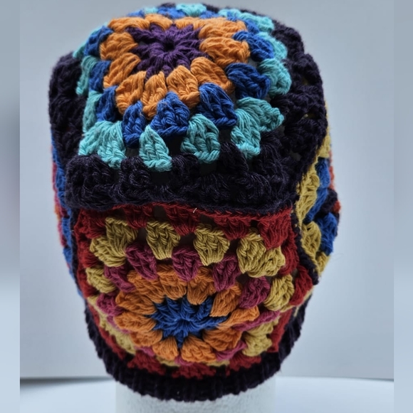 %100 Handmade  Granny Square Crochet 🧶 Colorful of Purple  Women's Beanie - Picture 14 of 15